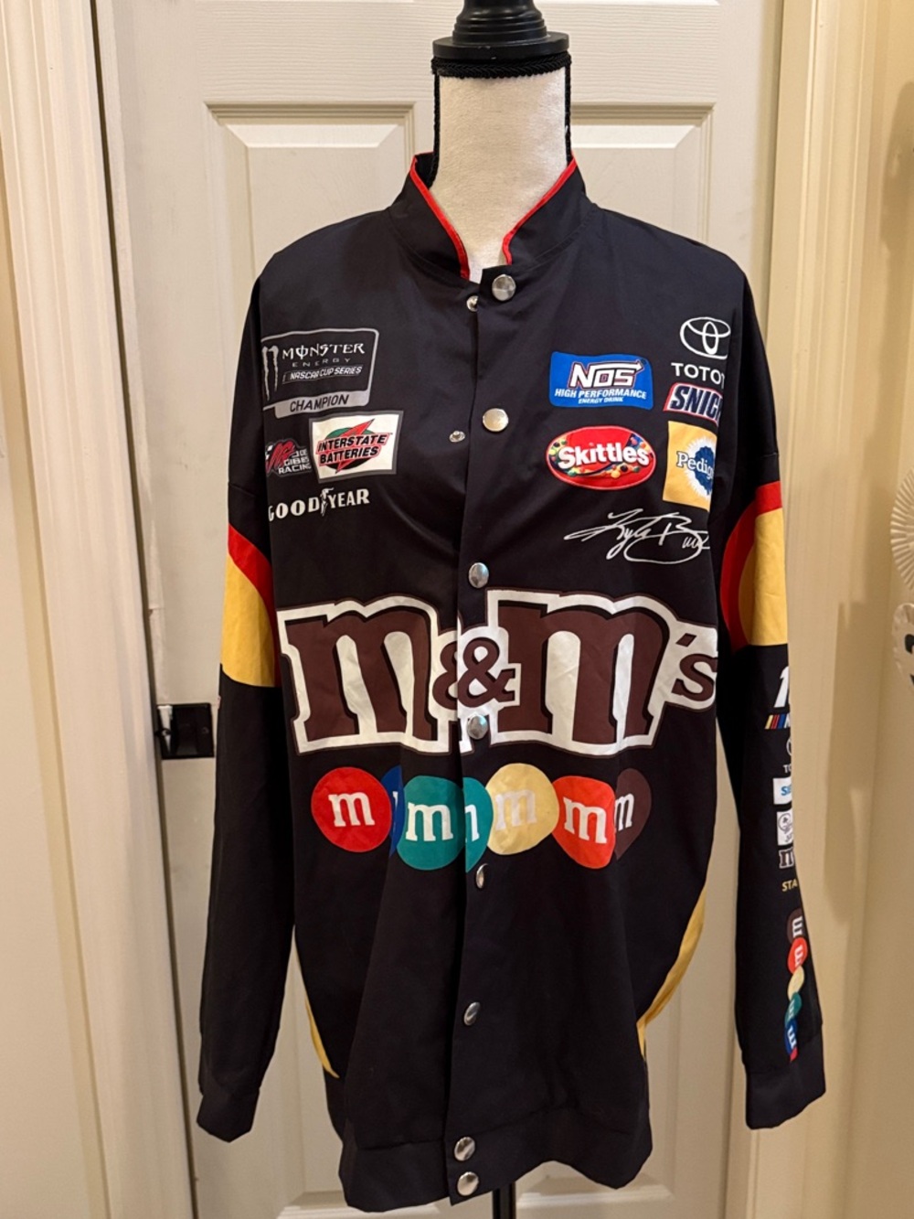 Chicyea Black Racing-Style Logo Button-Up jacket with Colorful Candy Graphics
